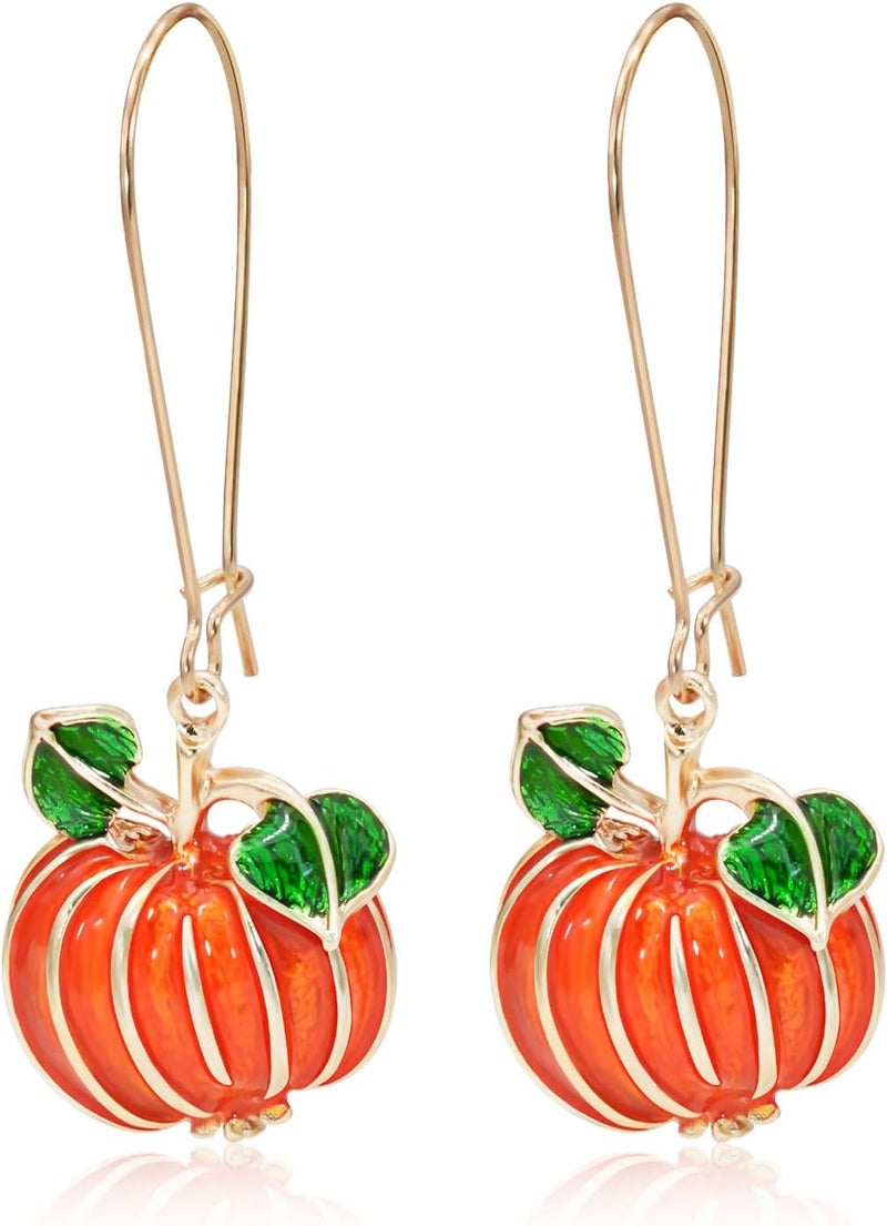 SKYFUN Fall Earrings Crystal Maple Leaf Earring for Women Orange Autumn Maple Leaves Thanksgiving Earrings Drop Dangle Statement Prom Party Jewelry Accessories - Image 1